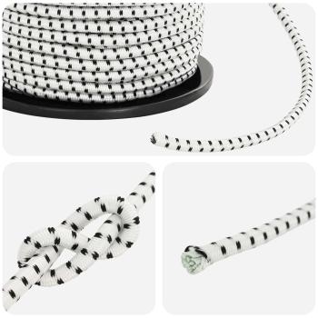 Bungee-Schnüre 6 mm Schwarz und Weiß PP und Gummi