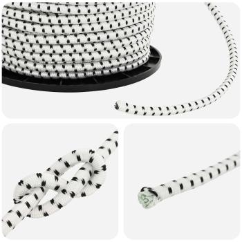 Bungee-Schnüre 6 mm Schwarz und Weiß PP und Gummi