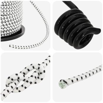 Bungee-Schnüre mit Haken 60 mm Schwarz und Weiß PP und Gummi