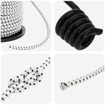 Bungee-Schnüre mit Haken 40 mm Schwarz und Weiß PP und Gummi