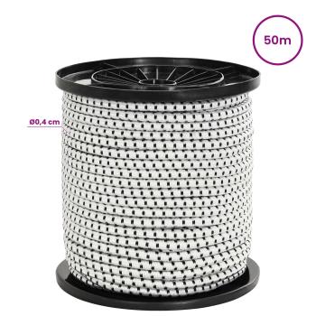 Bungee-Schnüre mit Haken 40 mm Schwarz und Weiß PP und Gummi