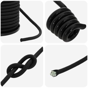 Bungee-Schnüre mit Haken 40 mm Schwarz PP und Gummi