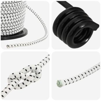 Bungee-Schnüre mit Haken 80 mm Schwarz und Weiß PP und Gummi