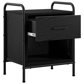 Nachttisch 2 stk. Schwarz Eichen-Optik 40 x 30 x 50 cm