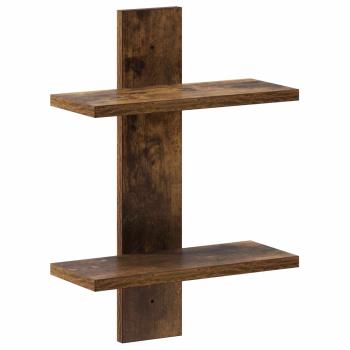 ARDEBO.de - Wandregal Räuchereiche 30 x 13,5 x 43 cm Holzwerkstoff