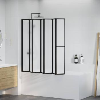 Duschwand Schwarz 168 x 140 cm Aluminium