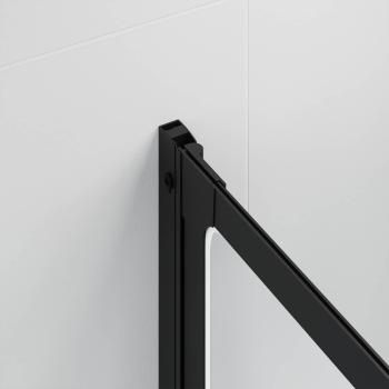 Duschwand Schwarz 168 x 140 cm Aluminium
