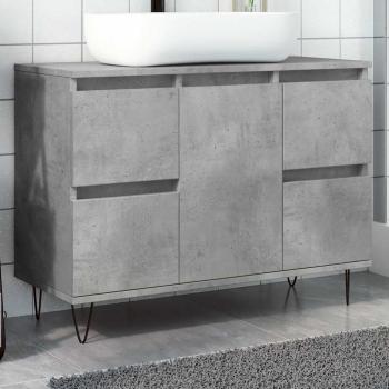 ARDEBO.de - Badschrank Betongrau 80x33x60 cm Holzwerkstoff