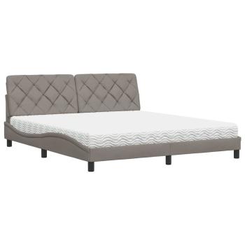 Bett mit Matratze Taupe 180x200 cm Stoff