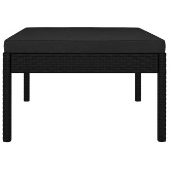 3-tlg. Garten-Lounge-Set mit Auflagen Poly Rattan Schwarz