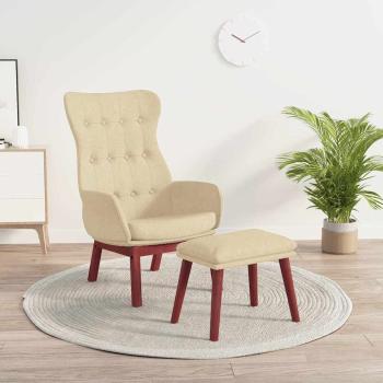 ARDEBO.de - Relaxsessel mit Hocker Creme Stoff