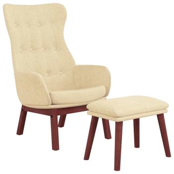 Relaxsessel mit Hocker Creme Stoff