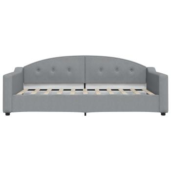 Tagesbett Ausziehbar Hellgrau 100x190 cm Stoff