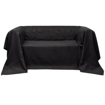 ARDEBO.de - Micro-Suede Sofaüberwurf Tagesdecke Anthrazit 140 x 210 cm