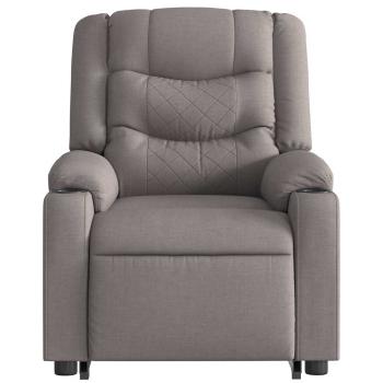 Elektrischer Massagesessel mit Aufstehhilfe Taupe Stoff