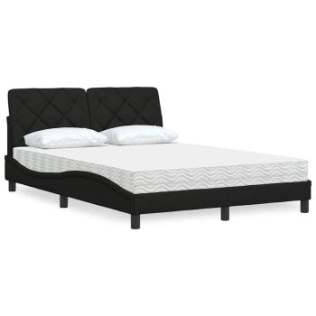 ARDEBO.de - Bett mit Matratze Schwarz 140x200 cm Stoff
