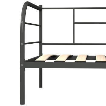 Tagesbett-Rahmen Grau Metall 90×200 cm