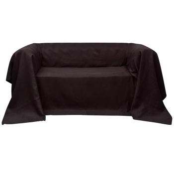 ARDEBO.de - Micro-Suede Sofaüberwurf Tagesdecke Braun 270 x 350 cm