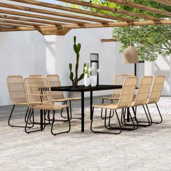 ARDEBO.de - 9-tlg. Garten-Essgruppe Eichen-Optik