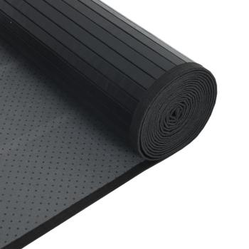 Teppich Rechteckig Schwarz 70x100 cm Bambus