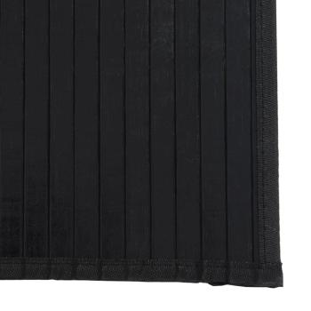Teppich Rechteckig Schwarz 70x100 cm Bambus