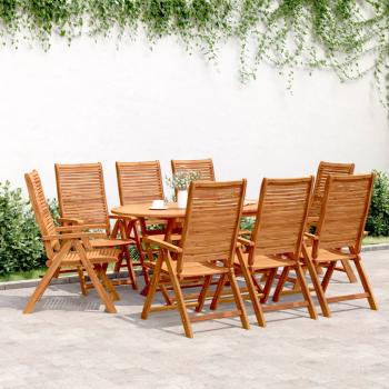 ARDEBO.de - 8 Stück verstellbare Klappstühle, 56 x 72 x 107 cm, Massivholz Akazie