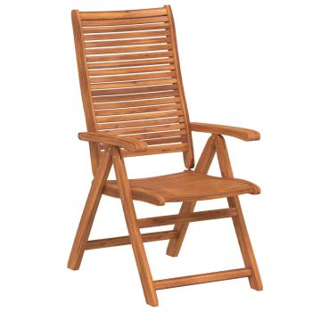 8 Stück verstellbare Klappstühle, 56 x 72 x 107 cm, Massivholz Akazie