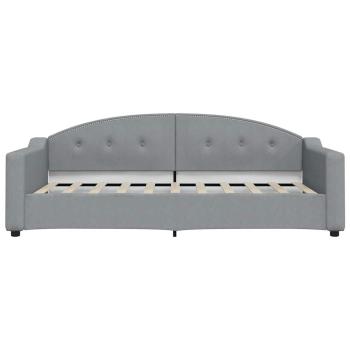 Tagesbett Ausziehbar mit Schubladen Hellgrau 100x190 cm Stoff