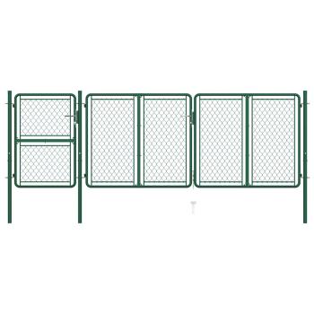 ARDEBO.de - Gartentor aus Stahl 400 x 125 cm Grün