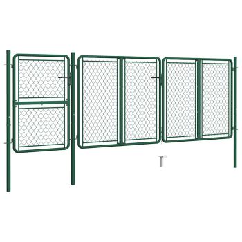 Gartentor aus Stahl 400 x 125 cm Grün