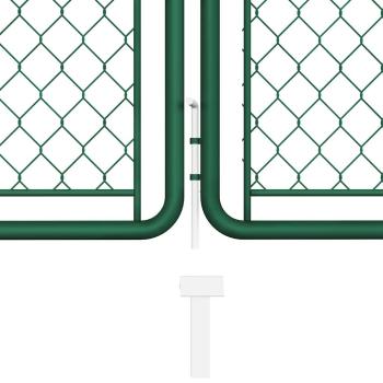 Gartentor aus Stahl 400 x 125 cm Grün