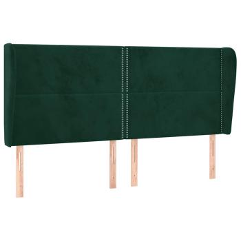 Kopfteil mit Ohren Dunkelgrün 203x23x118/128 cm Samt