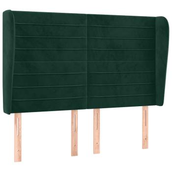 Kopfteil mit Ohren Dunkelgrün 147x23x118/128 cm Samt