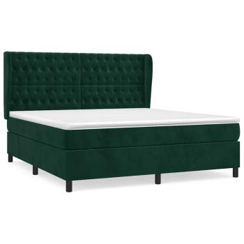 Boxspringbett mit Matratze Dunkelgrün 180x200 cm Samt