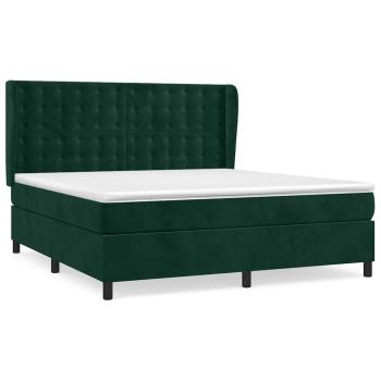Boxspringbett mit Matratze Dunkelgrün 160x200 cm Samt