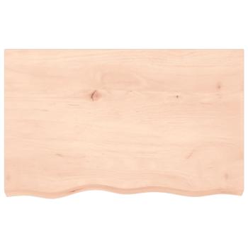 Tischplatte 80x50x2 cm Massivholz Eiche Unbehandelt