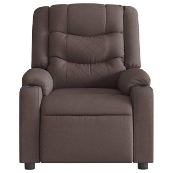 Massagesessel Elektrisch Dunkelbraun Stoff