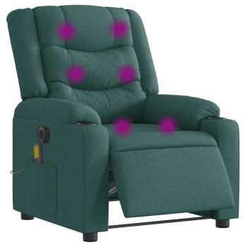 ARDEBO.de - Massagesessel Elektrisch Dunkelgr?n Stoff