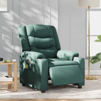 Massagesessel Elektrisch Dunkelgr?n Stoff