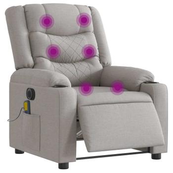 ARDEBO.de - Massagesessel Elektrisch Wolkengrau Stoff