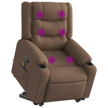 ARDEBO.de - Massagesessel mit Aufstehhilfe Braun Stoff
