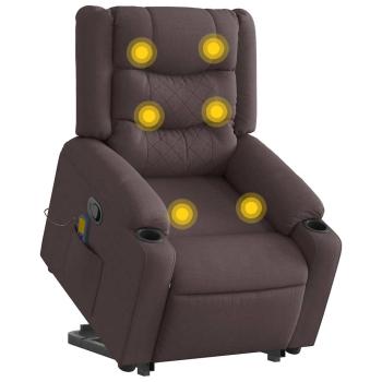 ARDEBO.de - Massagesessel mit Aufstehhilfe Dunkelbraun Stoff