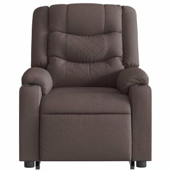 Massagesessel mit Aufstehhilfe Dunkelbraun Stoff