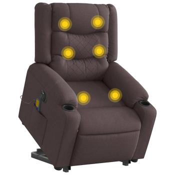 ARDEBO.de - Elektrischer Massagesessel mit Aufstehhilfe Dunkelbraun Stoff