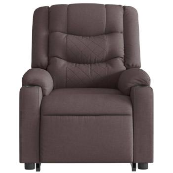 Elektrischer Massagesessel mit Aufstehhilfe Dunkelbraun Stoff
