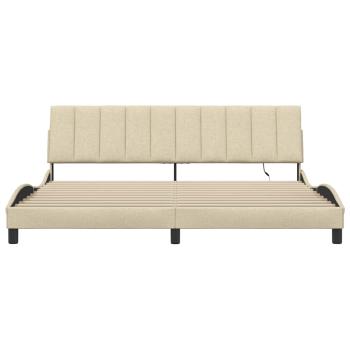 Bettgestell ohne Matratze "Hanko" Creme 200x200 cm Stoff