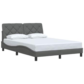 Bettgestell ohne Matratze Dunkelgrau 140x190 cm Stoff