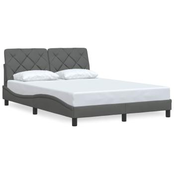 Bettgestell ohne Matratze Dunkelgrau 140x190 cm Stoff