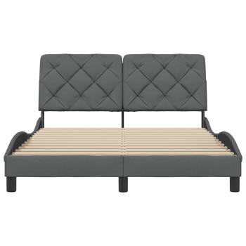 Bettgestell ohne Matratze Dunkelgrau 140x190 cm Stoff