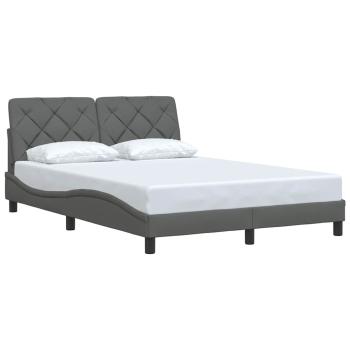 Bettgestell ohne Matratze Dunkelgrau 140x200 cm Stoff
